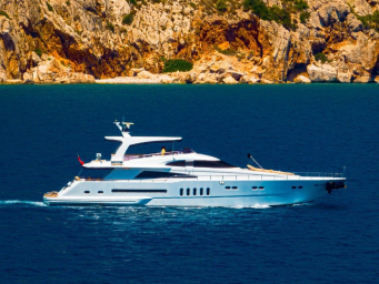 Luxury yacht hire and rental in Turkey featuring a premium motor yacht on the Mediterranean coast