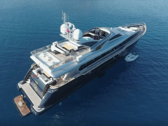 Premium luxury yacht rental in Turkey featuring a modern superyacht with crewed charter service